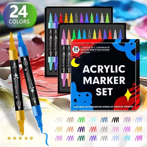 Akryl maling tusser DIY tegnetusser 24 farver