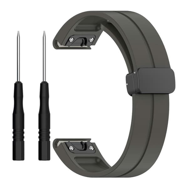 Svart spänne 22mm silikonklockarmband för Garmin Fenix 7/forerunner 965/955/945/935 Space Grey