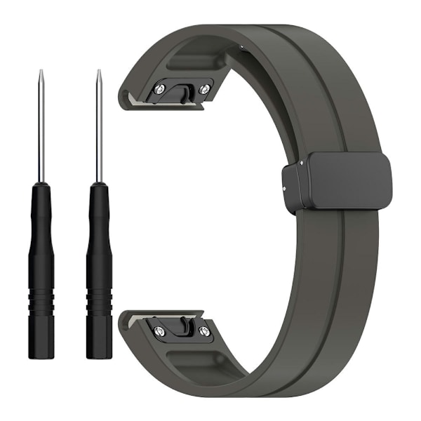 Svart spenne 22mm silikon klokkestropp for Garmin Fenix 7/forerunner 965/955/945/935 Space Grey