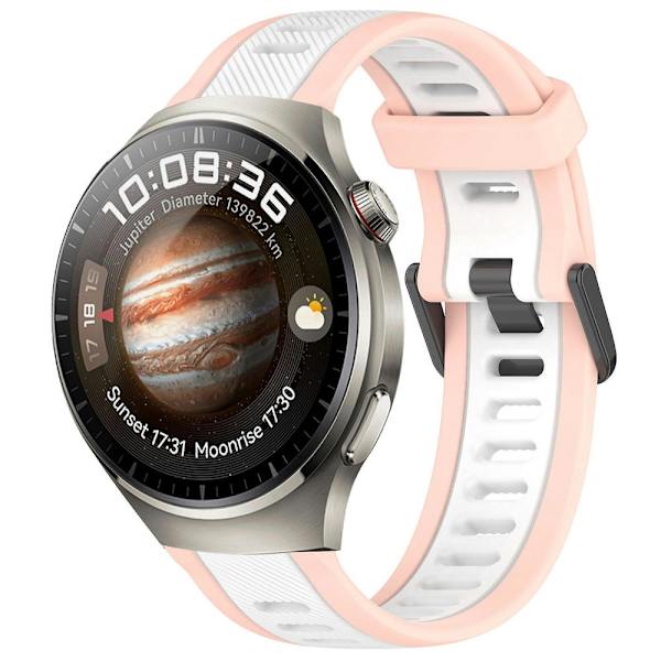 Silikonarmband för Huawei Watch 4 Pro White Pink