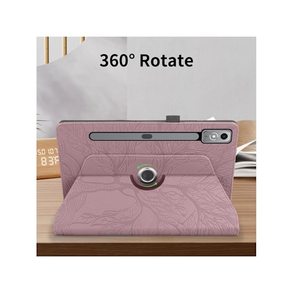 Beskyttelsesdeksel til Lenovo Tab P12 12.7 tommer 2023, 360 graders rotasjon, svart