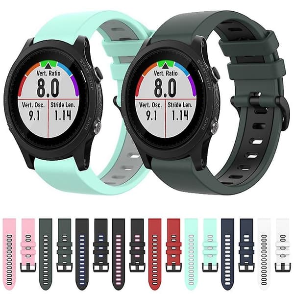 För Garmin Forerunner 935 22mm silikon watch i två färger White-Black