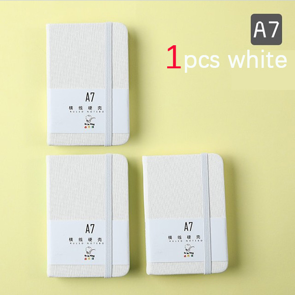 1st A7 Mini Notebook Bärbar ficka Anteckningsblock Memo Dagbok Planerare Agenda Organizer Skissbok Kontor Skola Brevpapper 96 ark white