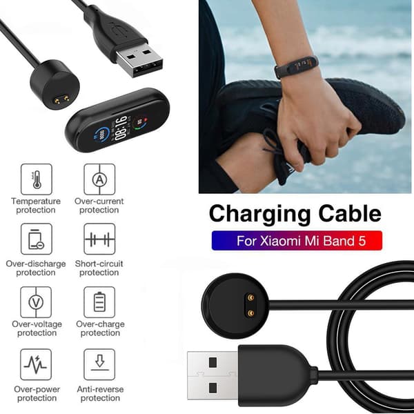 USB Laddningsdatavagga Dockkabelladdare för Xiaomi Mi Band 5 Armband Smart Watch