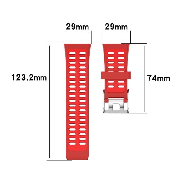 For Polar V800 Gps Smart Watch Tofarget stålspenneklokkebånd Red-Red