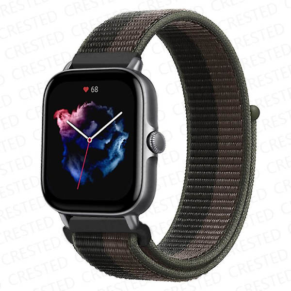 20 mm 22 mm watch för Amazfit Gts/2/2e/4/3/mini Gtr 4/2/3/ pro 47 mm Stratos 3 nylon Pulseira Correa Amazfit bipsband tornado gray 77 20mm