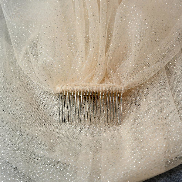Bryllup Glitter Brudeslør Champagne Paljetter Bryllupstilbehør champagne 300CM