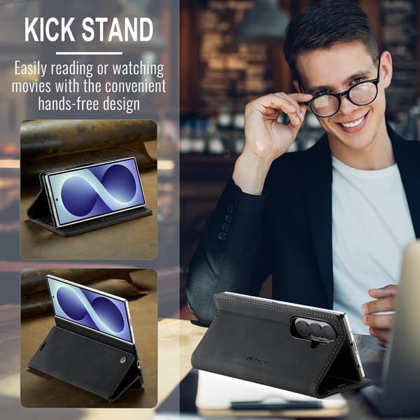 Etui til Samsung Galaxy Z Fold8 Ultra, Flip PU-læder med kortplads Black
