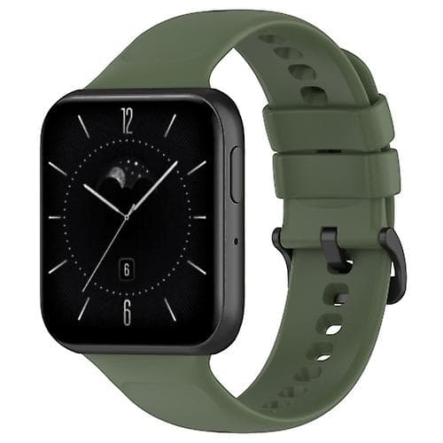För Oppo Watch 3 Solid Color Soft Silicone Watch Band Dark Green