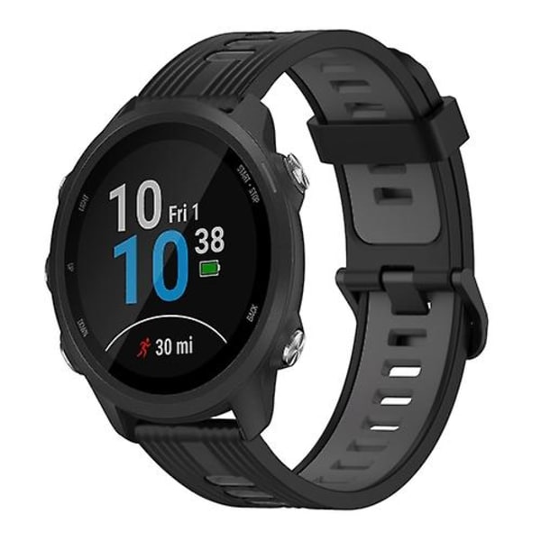 Garmin Forerunner 245 Music 20 mm pystykuvioinen kaksivärinen watch Black-Grey