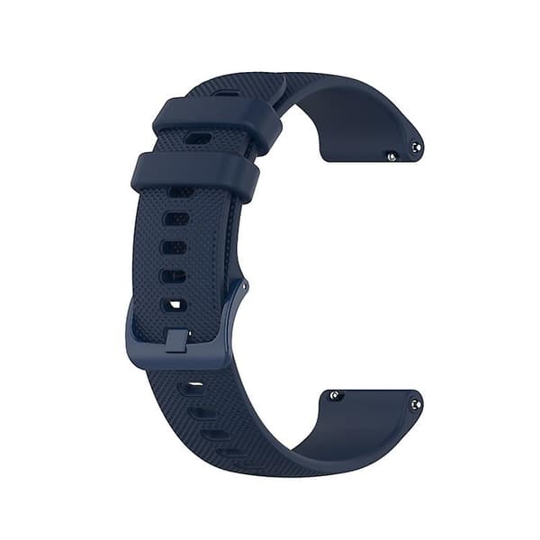 För Garmin Active Small Plaid Silicone Watch Band Navy Blue