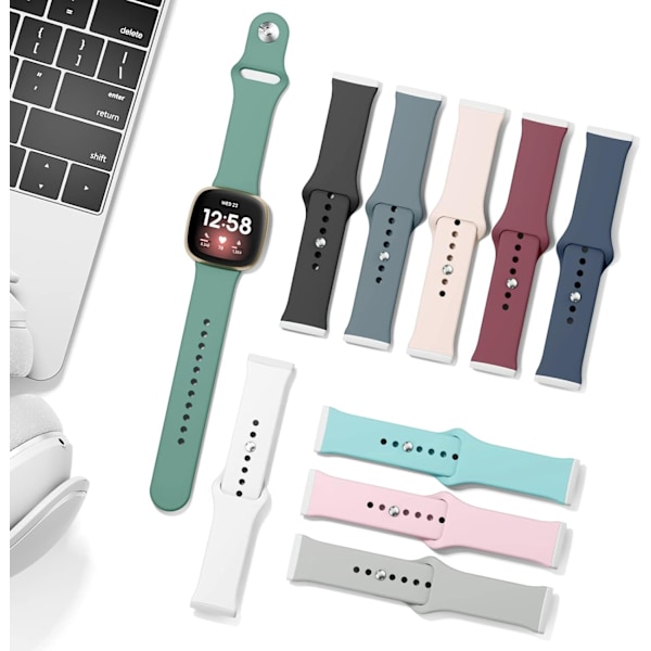 Bløde Silikon Sport Udskiftningsremme til Fitbit Versa 3/4 (Z-Sand Pink)