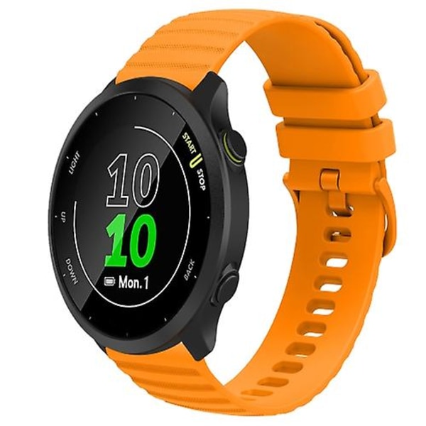 Til Garmin Forerunner 158 20 mm bølget prikmønster ensfarvet silikoneurrem Yellow