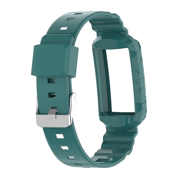 For Fitbit Charge 4 Silicone One Body Armor Watch Band Green Pine Needles