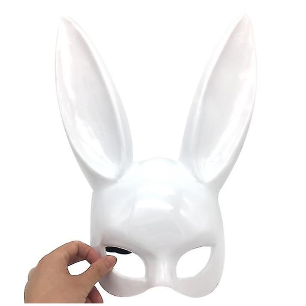 Bunny Mask Masquerade Kanin Maske Kvinder Sexet Sort Lange Ører Rabbit Bunny Party White Light