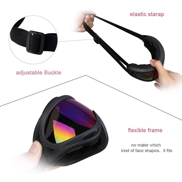 Unisex snöglasögon - Vindtäta 100% UV-skyddande skidglasögon