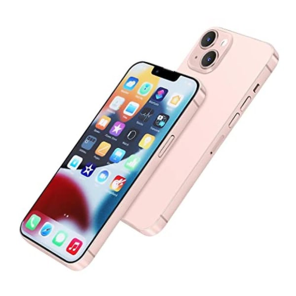[full metallisk] Dummy Phone Display Modell kompatibel med Apple Iphone 13 Icke-fungerande uppgraderad metallram 13 Pink Color Screen