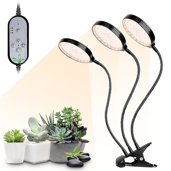 USB Plant Grow Light 312 LEDs Solljus Full Spectrum Justerbar Desktop Clamp Växande lampa för inomhusväxter 5 dimbara nivåer 4/8/12h Timer 3 heads