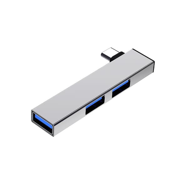 Type C Hub 3 Port USB 3.0 Laptop-utvidelsesadapter, sølv