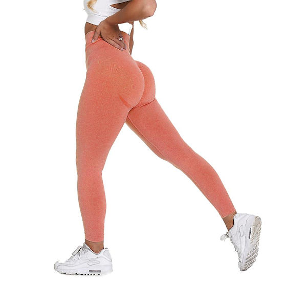 Kvinder Bløde Mave Kontrol Slankende Yoga Bukser Højtaljede Leggings til Træning Løb Orange S