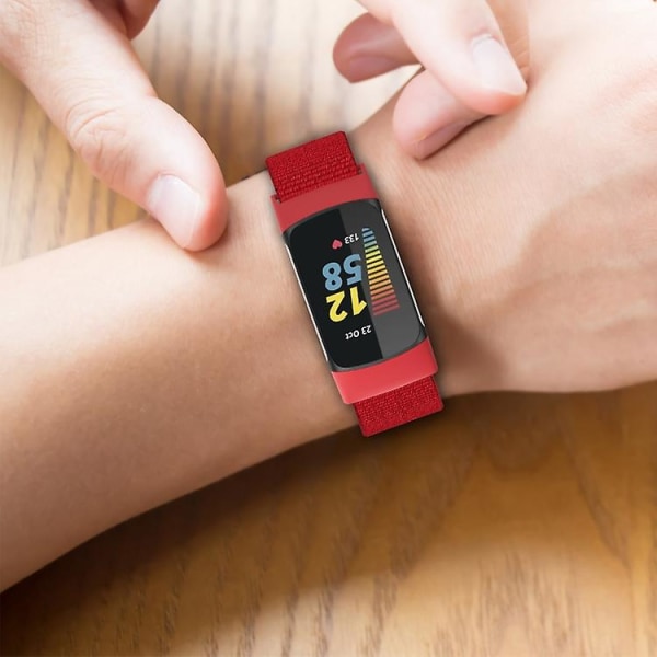 Fitbit Charge 5 nylon watch Red