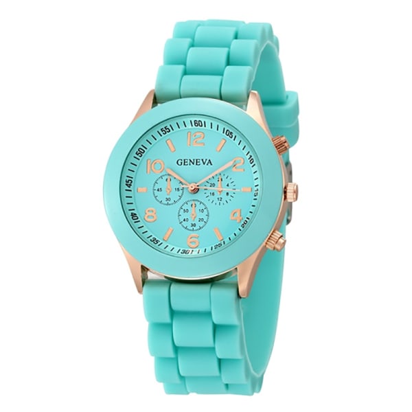 Damklockor 2021 Nytt mode lyxmärke Watch Silikonarmband Quartz Watch blue
