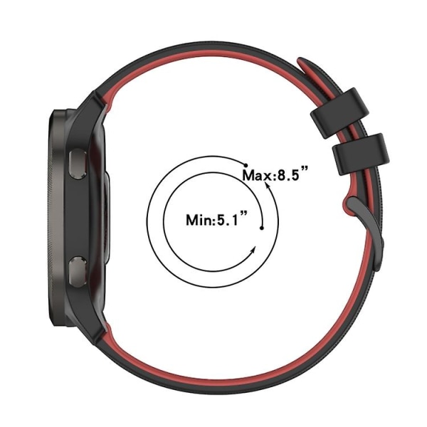 För Garmin Vivomove Style 20 mm rutigt watch i två färger i silikon Red-Black
