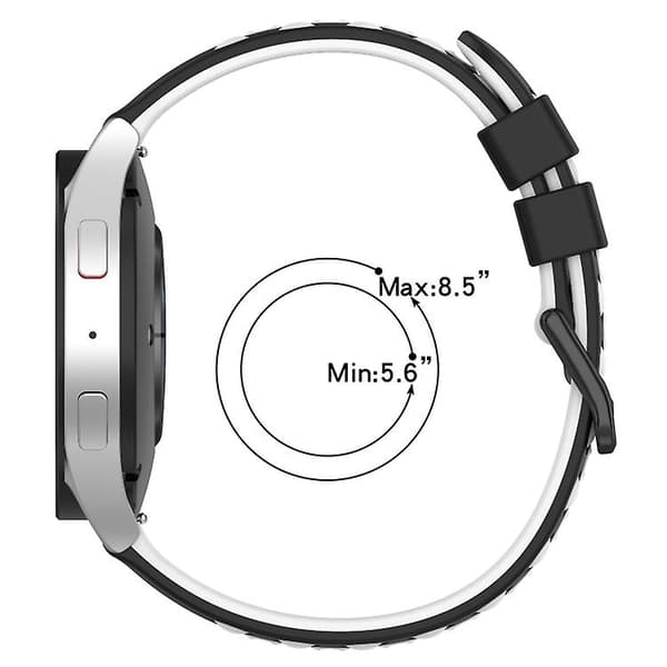 För Garminmove Luxe 20 mm tvåfärgad porös watch Black-White
