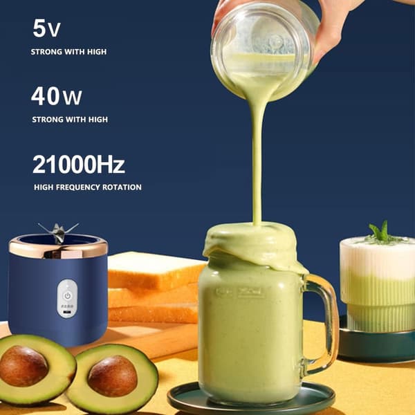 Juice blender 40W blender kopp oppladbar USB Dobbel kopp Rosa