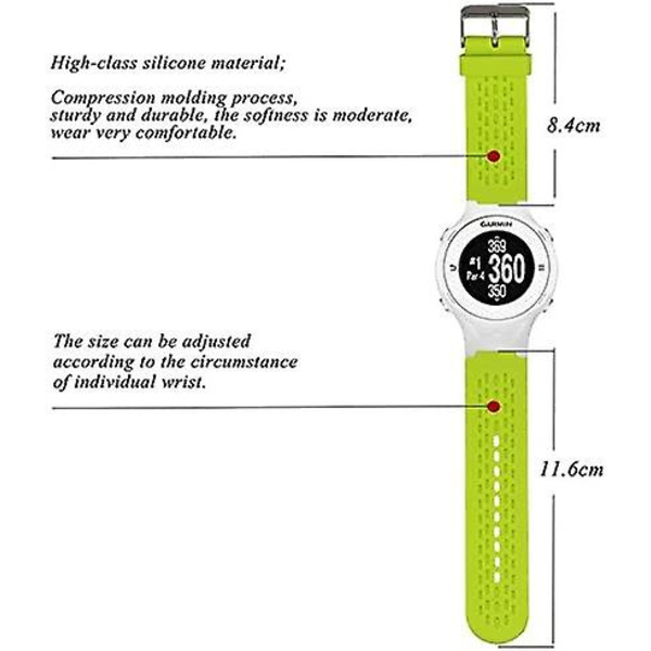 Pehmeä silikoni-vaihtokellon watch Garmin Approach S2 / S4:lle Lime