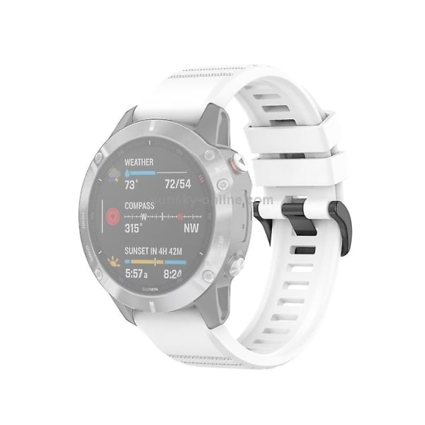 Til Garmin Fenix ​​6 22mm Quick Release Official Texture Armbåndsurrem med plastikknap White