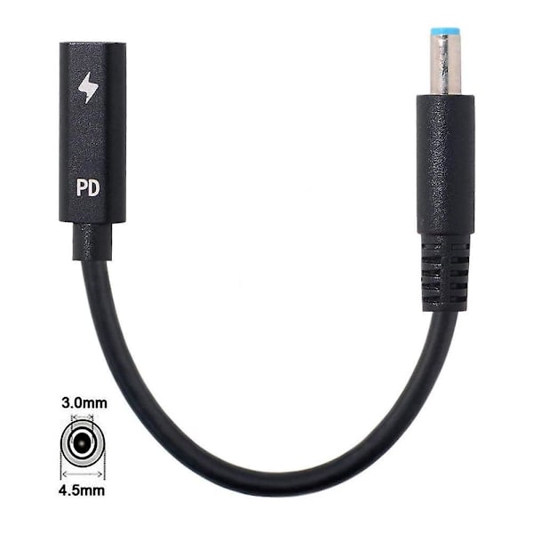 Pd induktionsladdningskabel Notebook Ultrabook Dc strömadapter Hane strömkabel 4.5x3.0mm