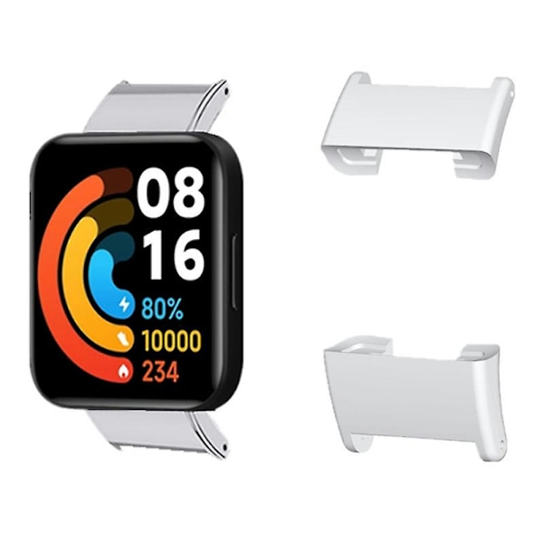 1 par til Xiaomi Redmi Watch 2/Watch 2 Lite forbindelsesadapter 18mm legering urrem-stik Silver