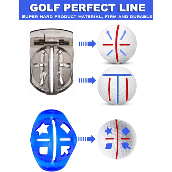 Golfboldmarkører (2-pak) med justeringsudstyr