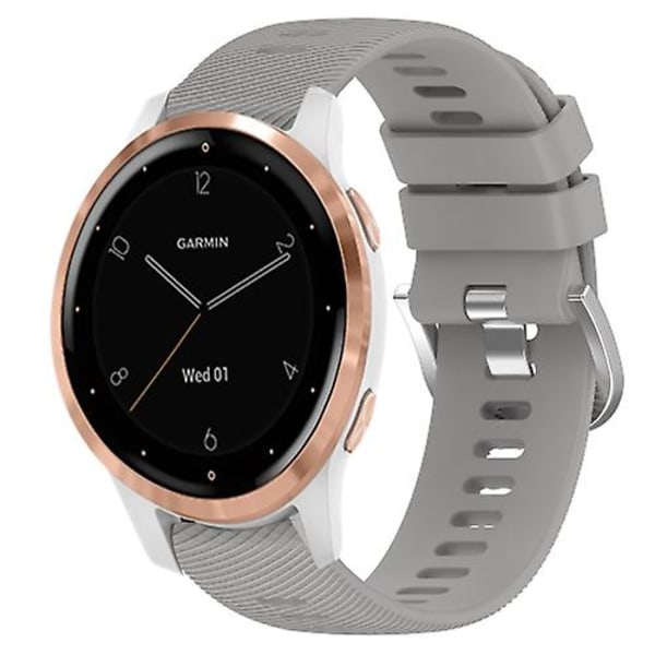 Til Garminmove3s 18 mm ensfarvet silikoneurrem Grey