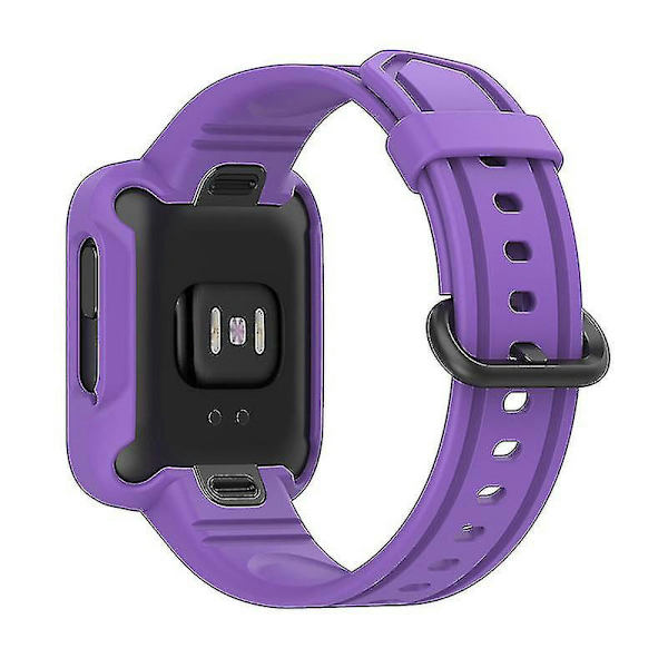 Xiaomi Redmi Watch/redmi Watch 2/mi Watch Lite/mi Watch Lite 2 älykellohihna pehmeä silikoni ranneke kellokuorella 1 Purple