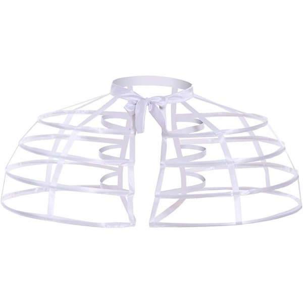 Damkrinolin med Dubbel Victoriansk Bur, Cage Underskirt, Vit, One Size