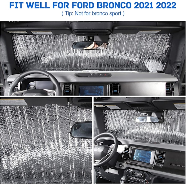 Solskydd för vindruta Kompatibel med Ford Bronco Tillbehör