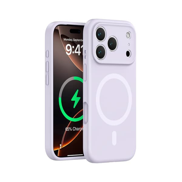 Skal för iPhone 17 Pro, fallsäkert skyddsskal i silikon, lila
