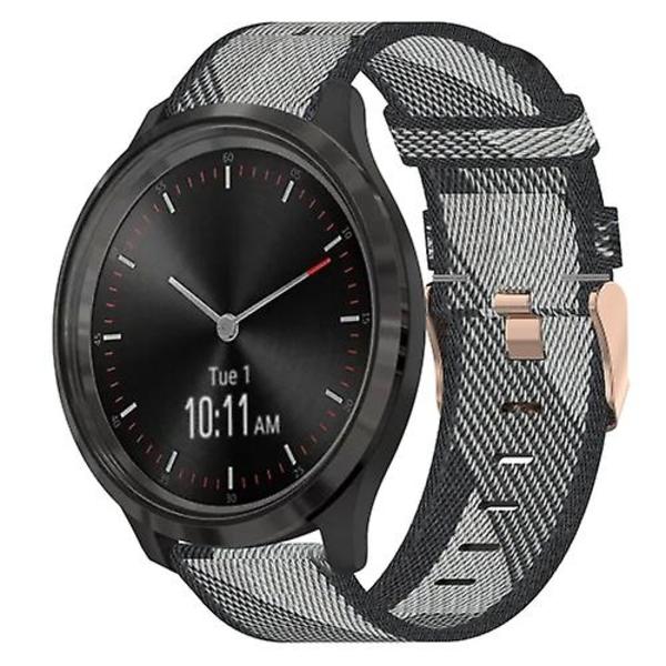 Til Garminmove 3 20mm nylonvævet urrem Grey