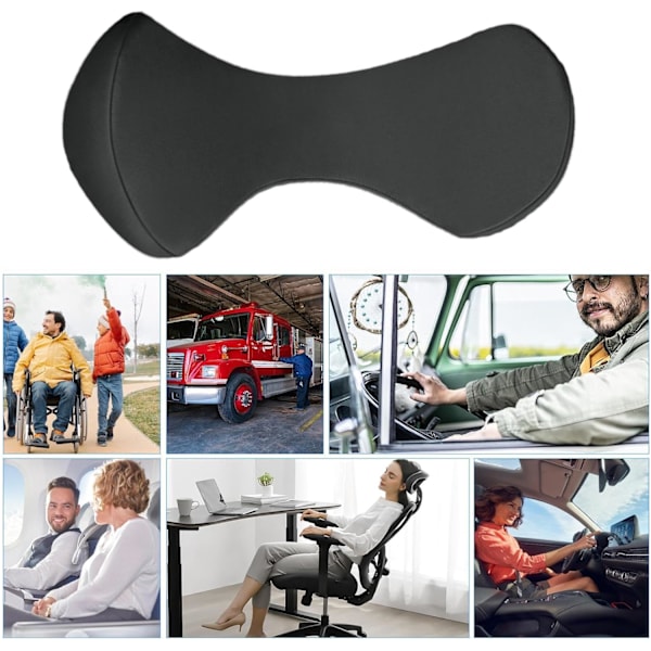 Lændepude til bil | Langsomt tilbagegående ergonomisk lændepude, hurtigtørrende spilstole støttepude, bærbar lændepude til kørestole, grå