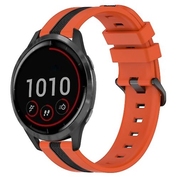För Garmin Vivoactive 4 22mm vertikalt tvåfärgs watch Orange-Black
