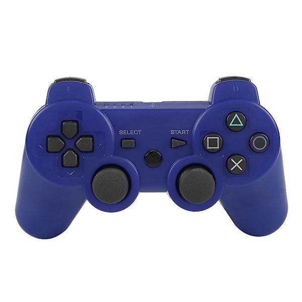 Trådløs Bluetooth-spillkontroller for PS3, fullfunksjons gamepad-håndtak (blå)