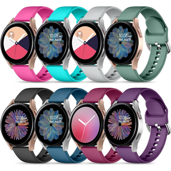 Pakke med remmer kompatible med Galaxy Watch 7 6 5 4 rem 40mm 44mm, Galaxy Watch 5 Pro 45mm/Watch 6 4 Classic 42mm 46mm 43mm 47mm/Active 2, 20mm