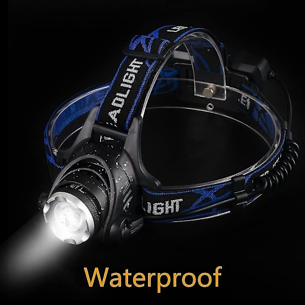 Kraftig og oppladbar LED-hodelykt med 3 LED-hodelyktmoduser for fiske, sykling, fotturer, løping og camping