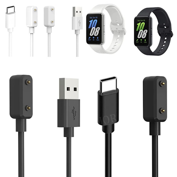 Oplader til Samsung Galaxy Fit 3 Watch (Sm-R390) Sort Magnetisk Opladningskabel