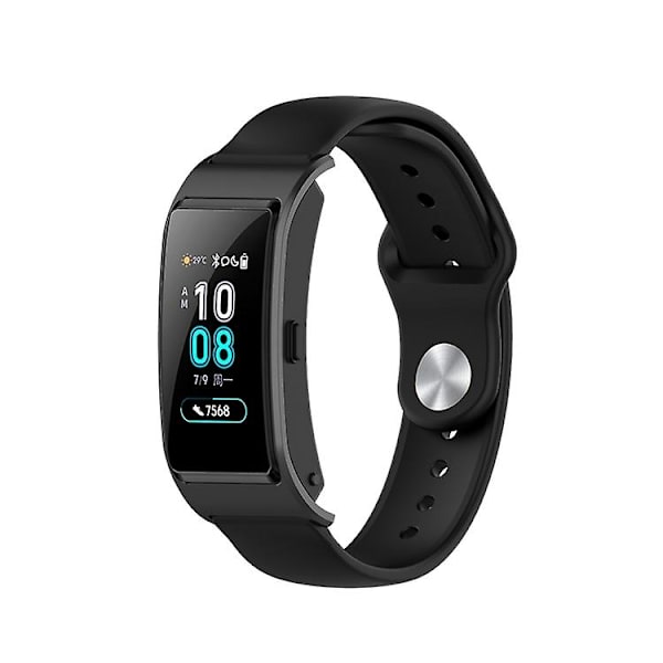 Til Garmin Vivomove 3s / 4s 18 mm omvendt spænde silikone urbånd Black