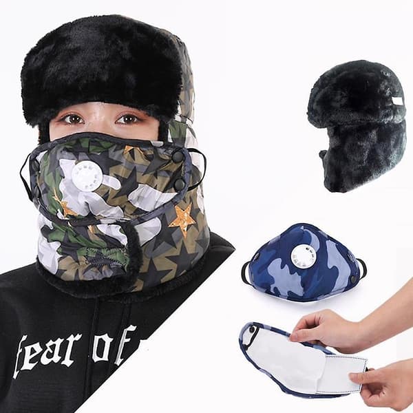 Winter Hat Hold Warm Unisex Winter Trapper Aviator Trooper Earflap Ski Hat Gray