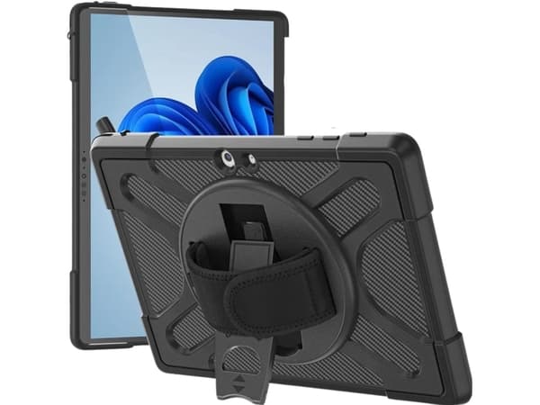 Kestävä suojakotelo jalustalla Microsoft Surface Pro 5:lle, musta