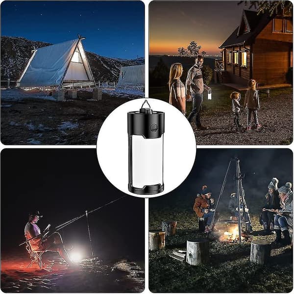2 stk bærbare LED-campinglys, LED-campinglys batteridrevet, Ipx45 vanntett superlyse campinglanterner